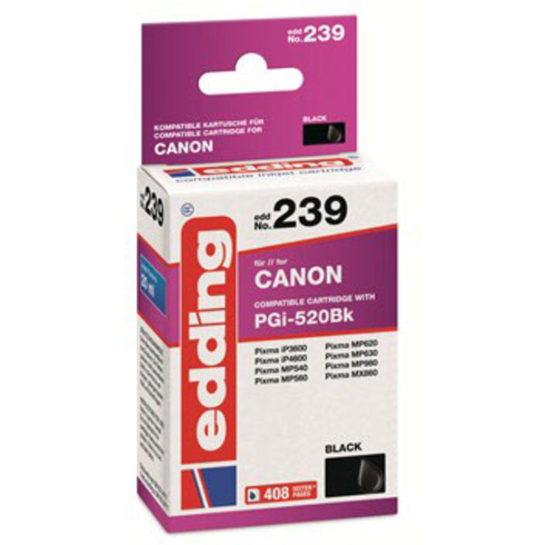 Edding Druckerpatrone ersetzt Canon PGI-520PBBK Kompatibel Schwarz EDD-239 18-239
