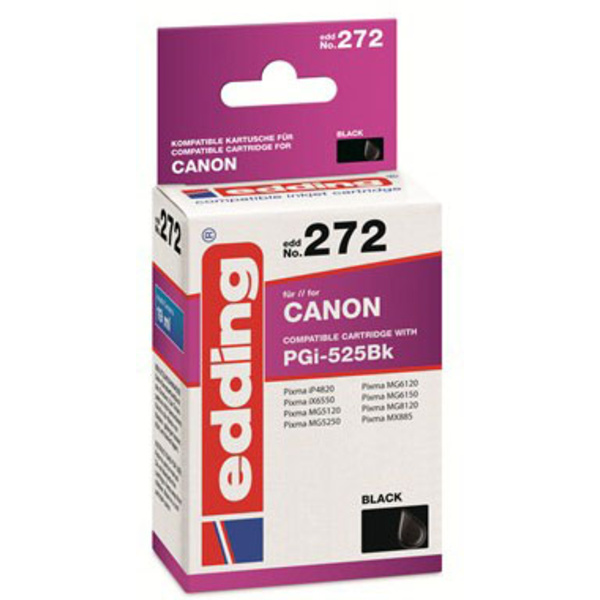 Edding Druckerpatrone ersetzt Canon PGI-525PGBK Kompatibel Schwarz EDD-272 18-272