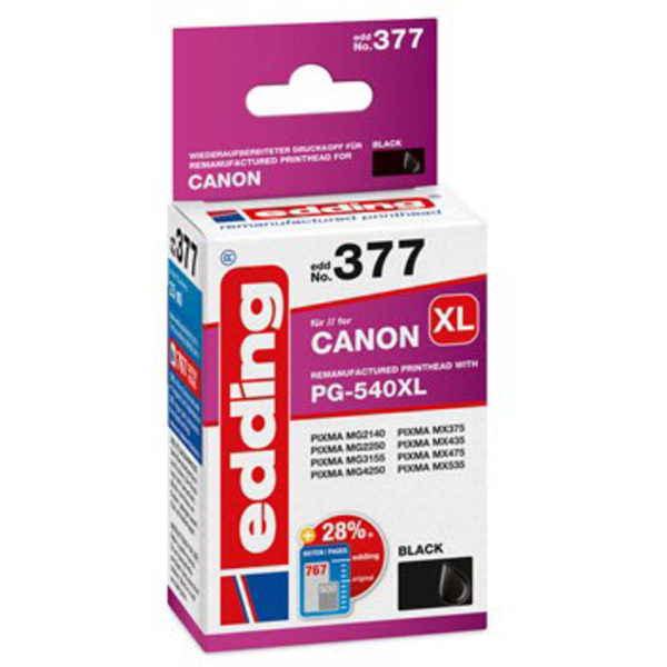Edding Druckerpatrone ersetzt Canon PG-540 XL Kompatibel Schwarz EDD-377 18-377