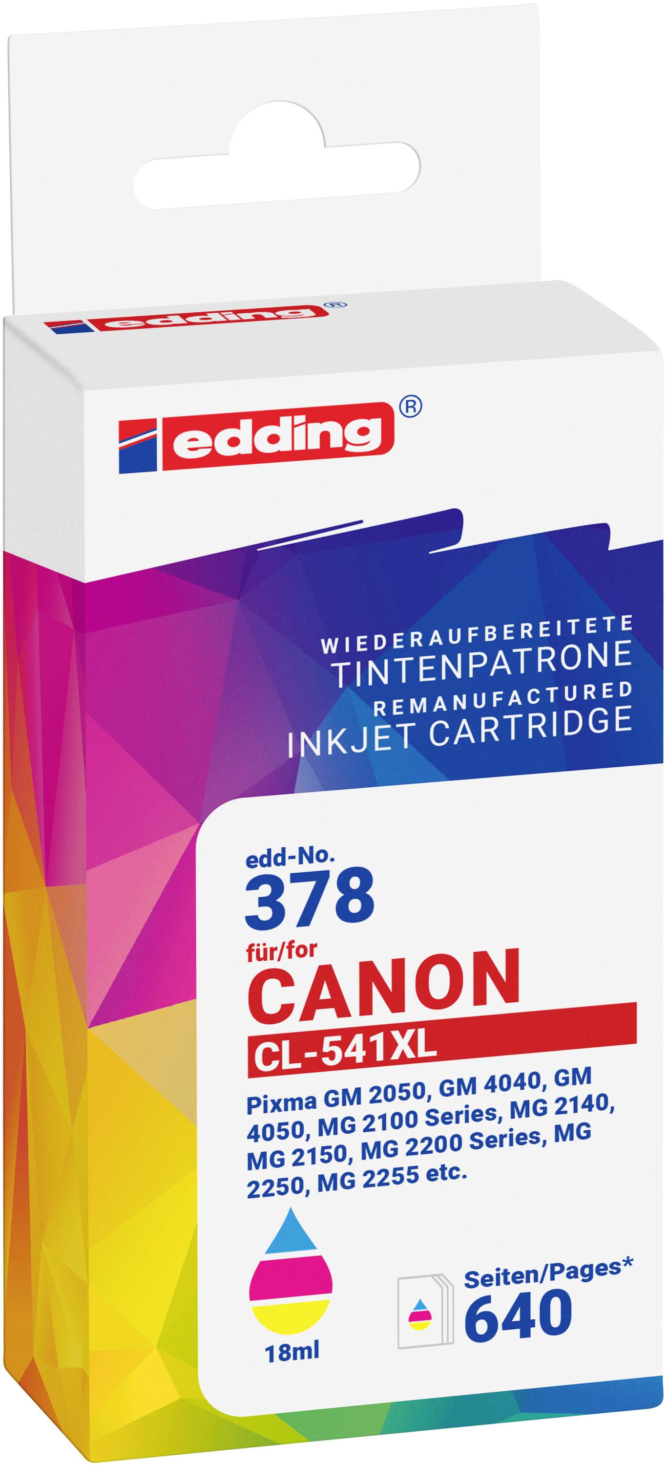 Edding Druckerpatrone ersetzt Canon CL-541XL Kompatibel Cyan, Magenta, Gelb EDD-378 18-378