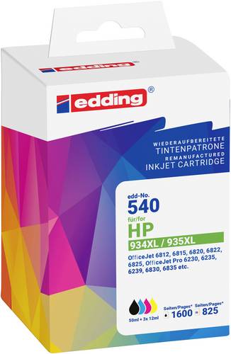 Edding Druckerpatrone ersetzt HP 934XL+935XL Multipack 4 Kompatibel Kombi-Pack Schwarz, Cyan, Magen
