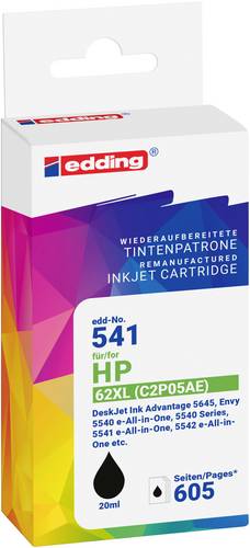 Edding Druckerpatrone ersetzt HP 62XL (C2P05AE) Kompatibel Schwarz EDD-541 18-541