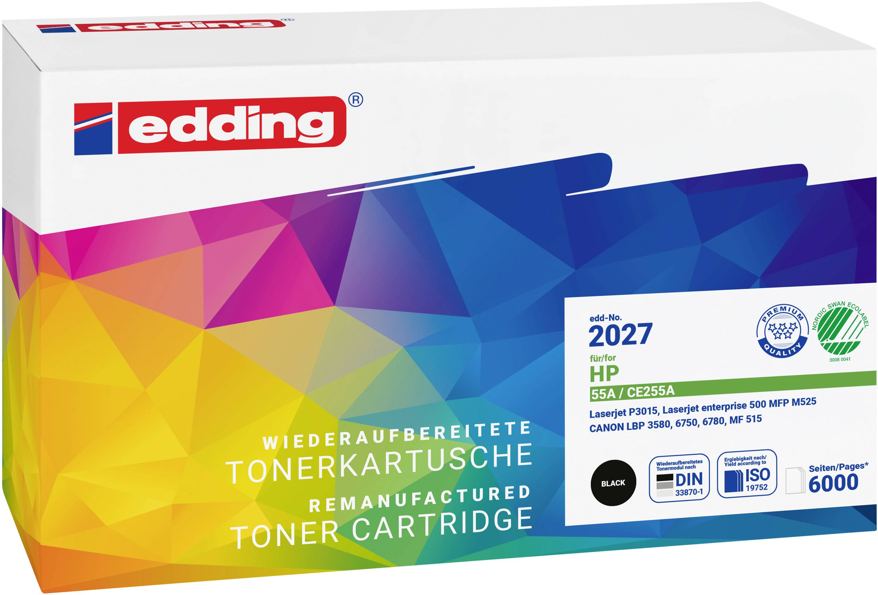 Edding Toner ersetzt HP 55A (CE255A) Kompatibel Schwarz 6000 Seiten EDD-2027 18-2027
