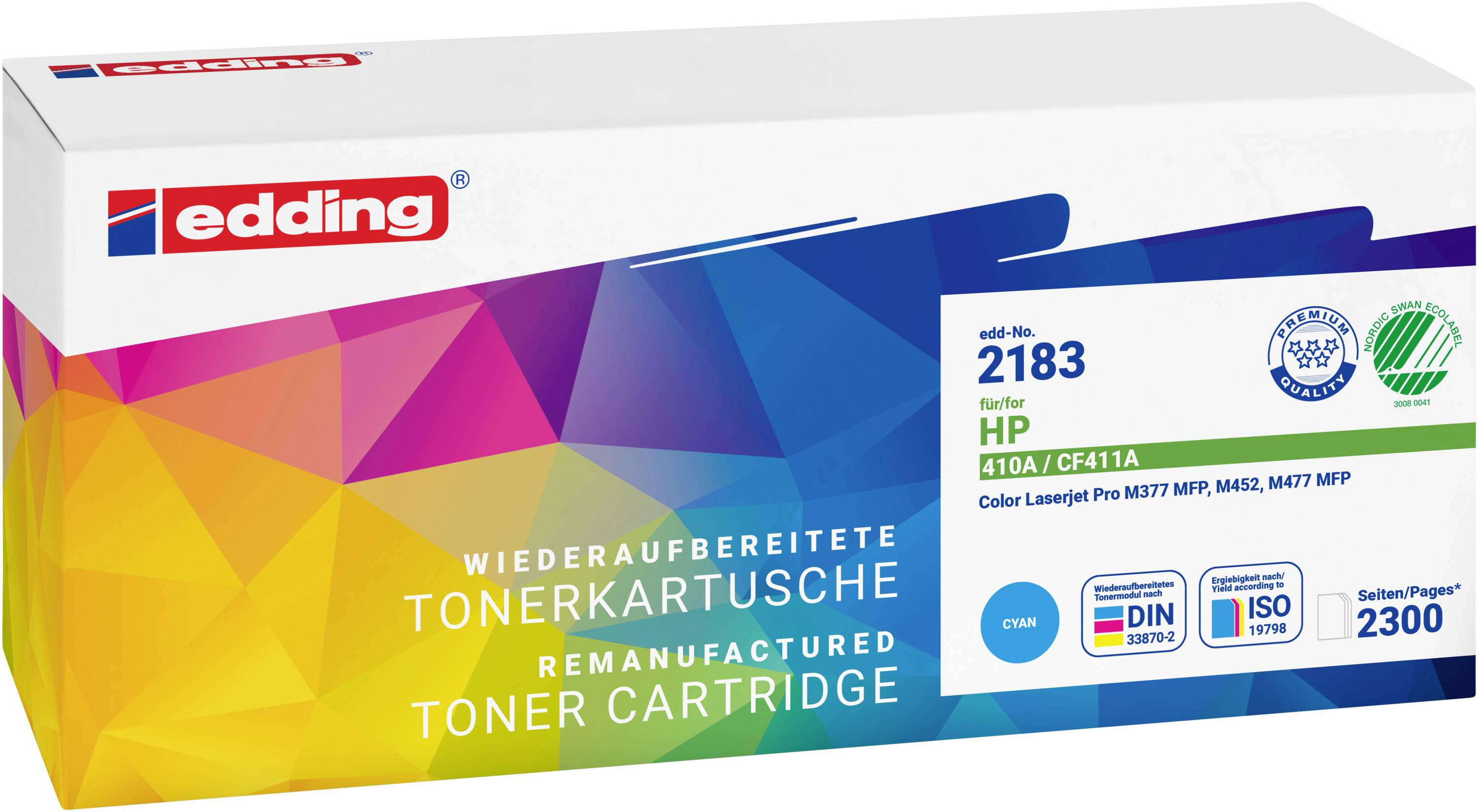 Edding Toner ersetzt HP 410A (CF411A) Kompatibel Cyan EDD-2183 18-2183