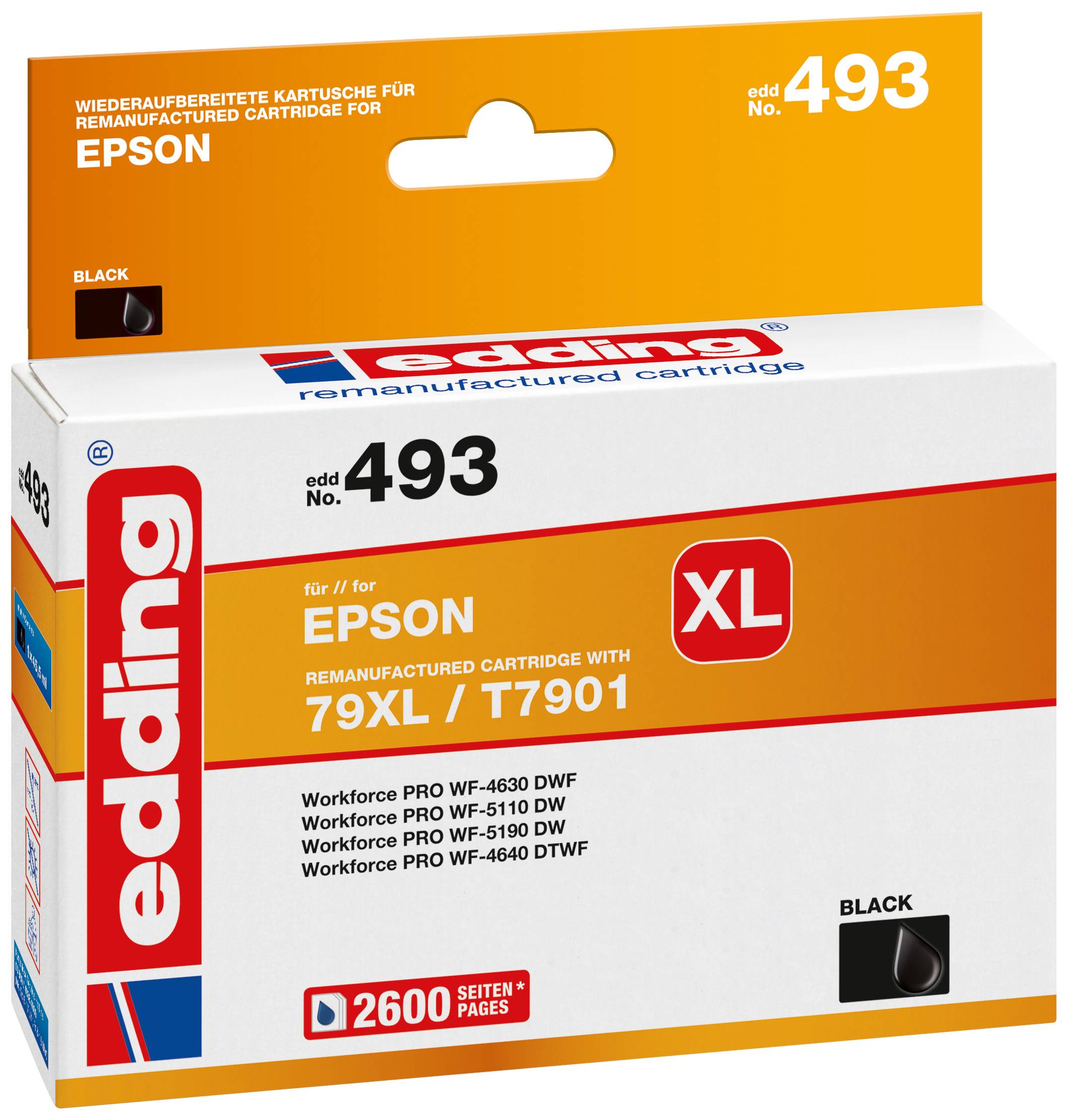 Edding Druckerpatrone ersetzt Epson 27XL / T7901 Kompatibel Schwarz EDD-493 18-493