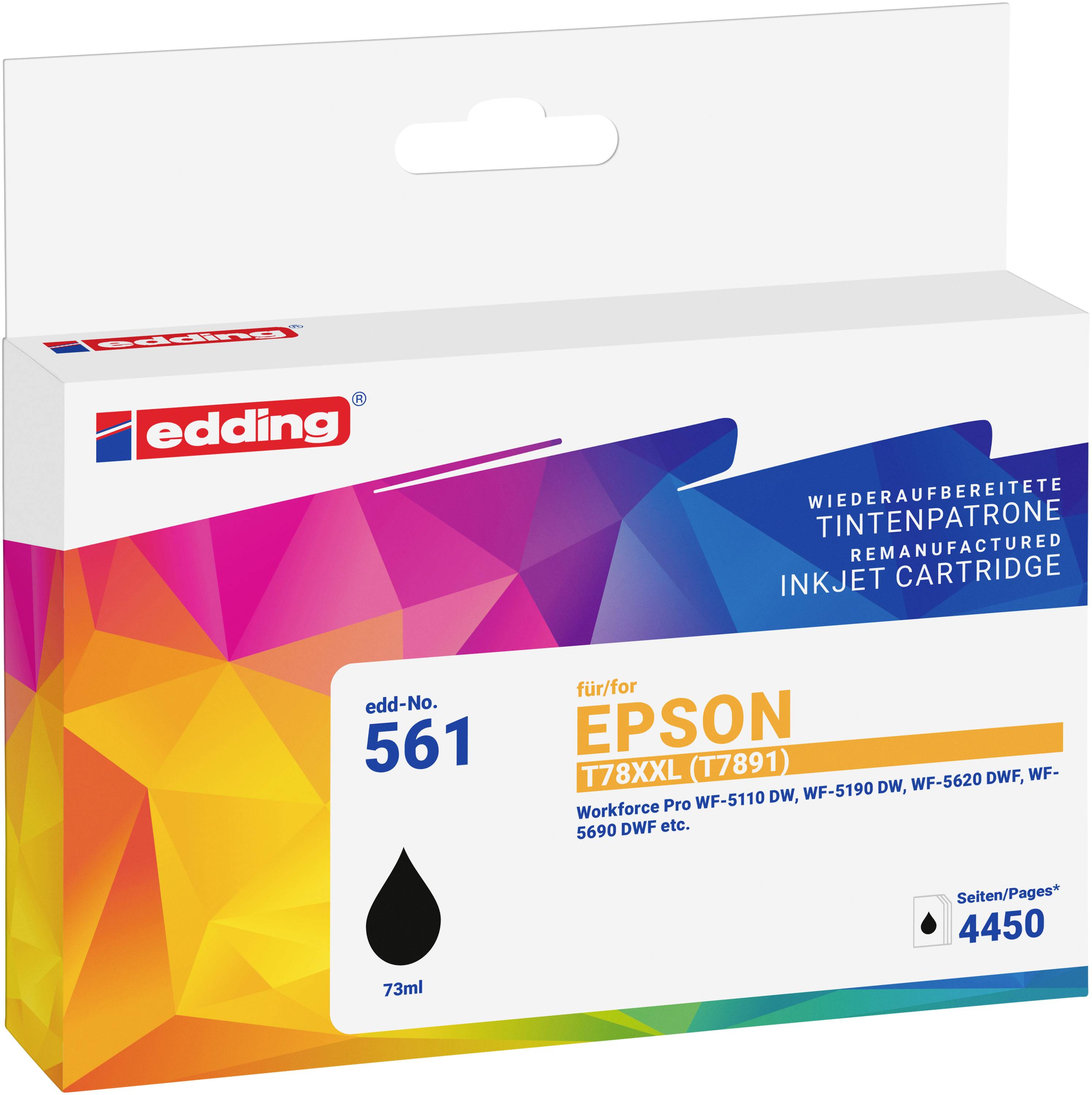 Edding Druckerpatrone ersetzt Epson T78XXL (T7891) Kompatibel Schwarz EDD-561 18-561