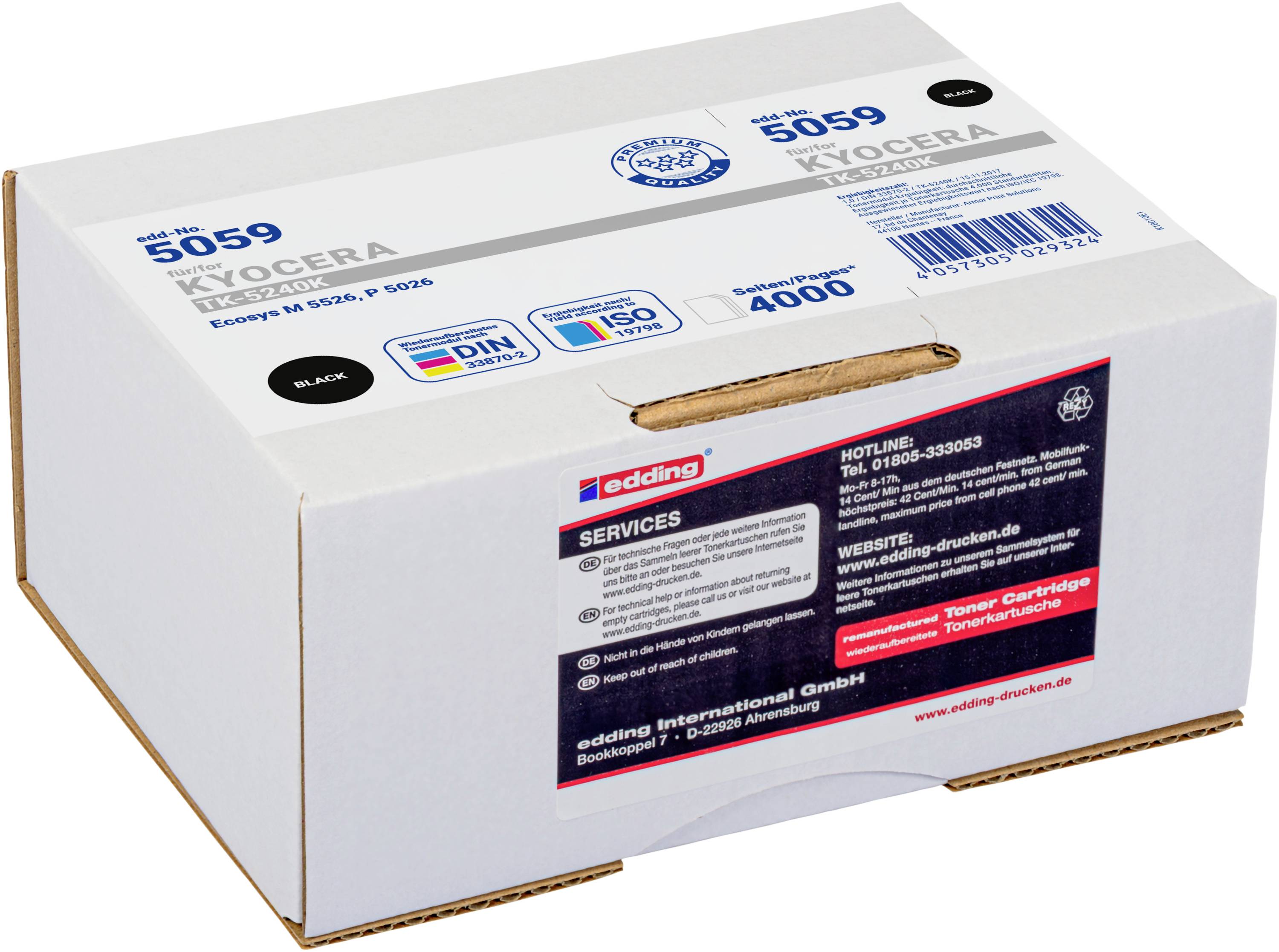 Edding Toner ersetzt Kyocera TK-5240K Kompatibel Schwarz 4000 Seiten EDD-5059 18-5059