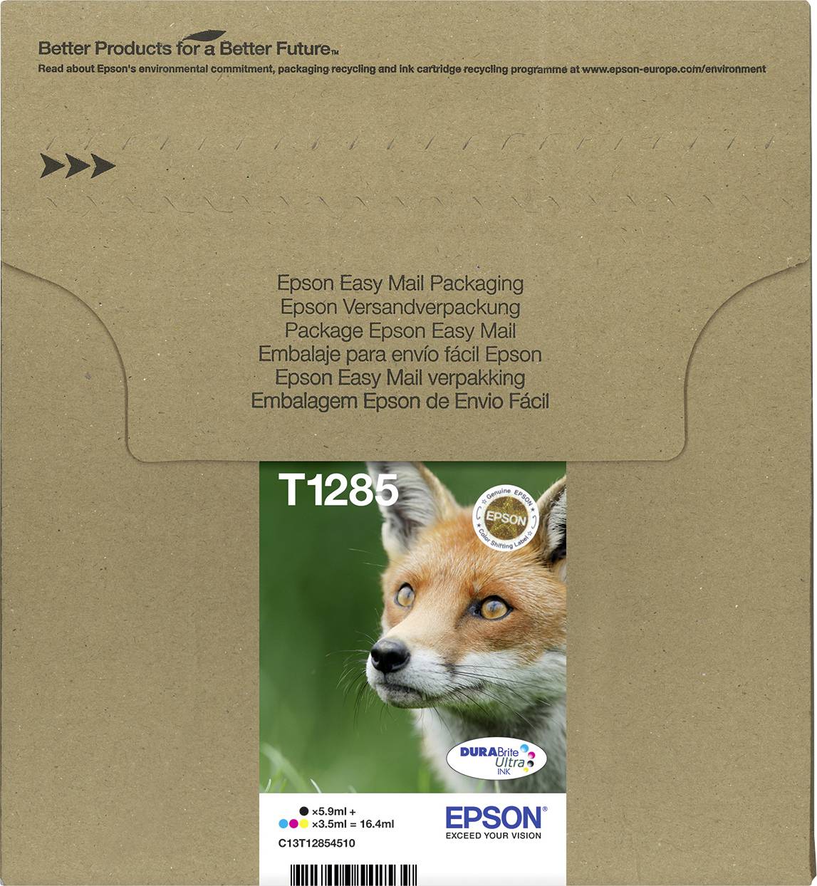 Epson Druckerpatrone T1285 Easy Mail Packaging Original Kombi-Pack Schwarz, Cyan, Magenta, Gelb C13T12854511