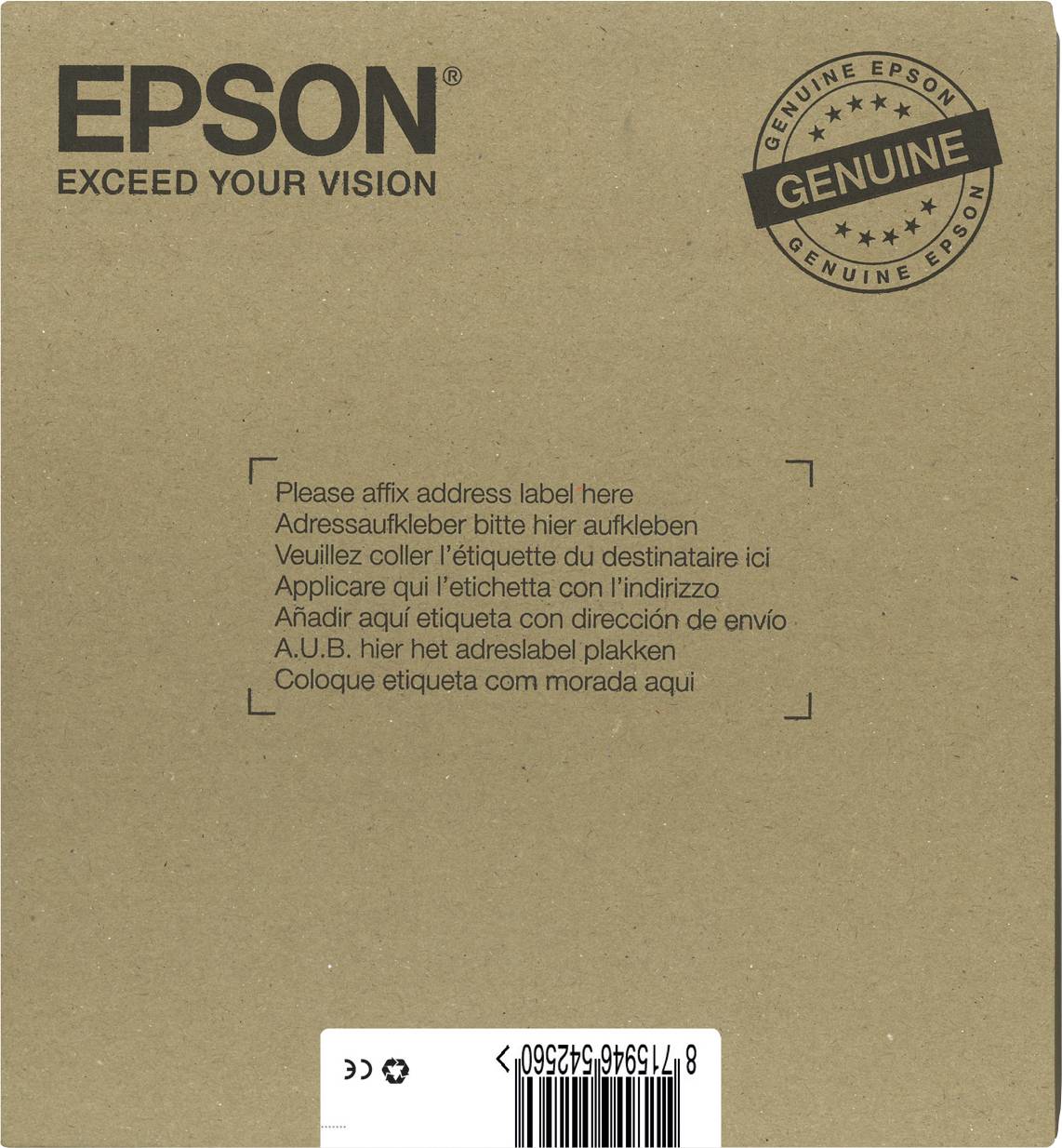 Epson Druckerpatrone T1806, 18 Easy Mail Packaging Original Kombi-Pack Schwarz, Cyan, Magenta, Gelb C13T18064511