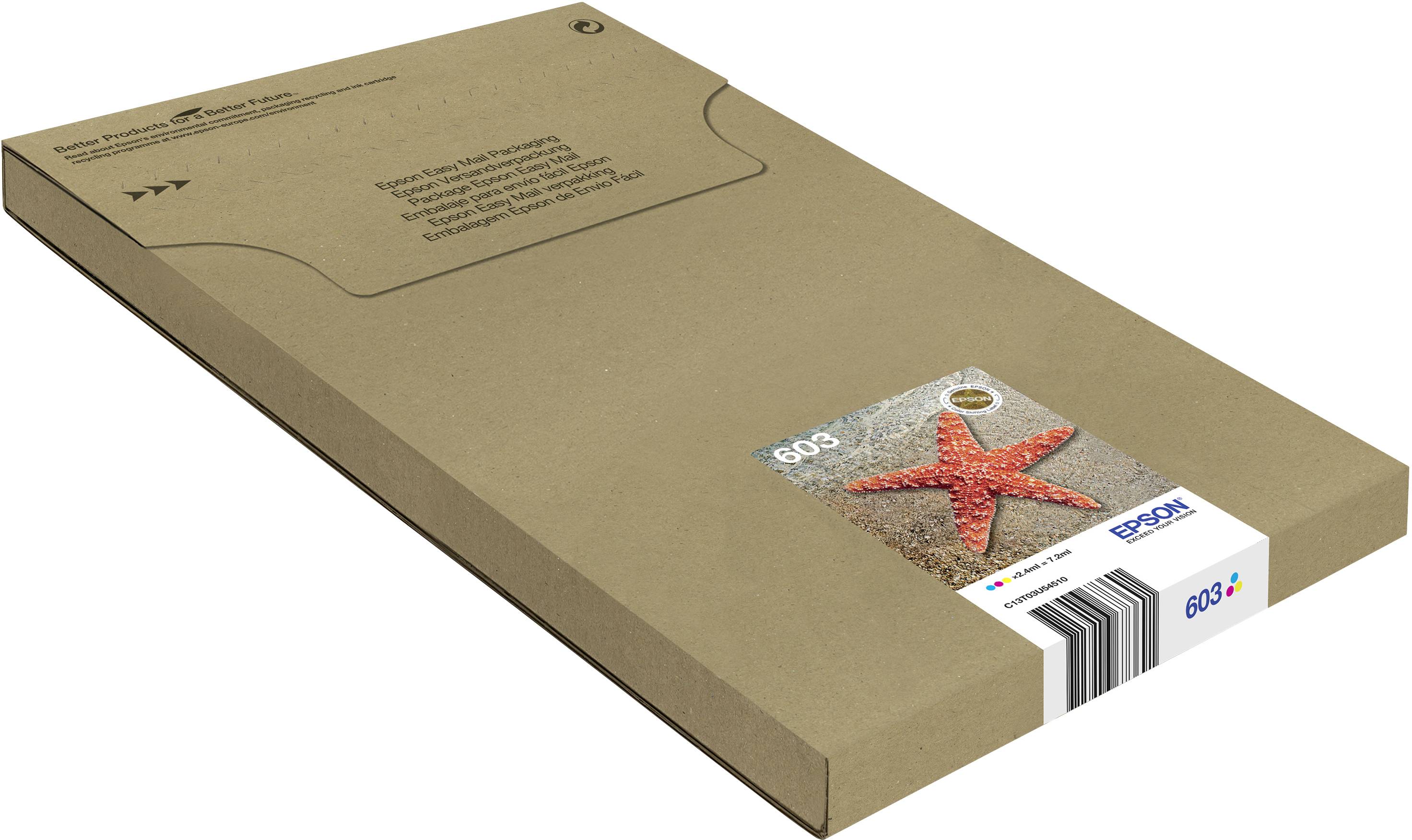 Epson Druckerpatrone T03U5, 603 Easy Mail Packaging Original Kombi-Pack Cyan, Magenta, Gelb C13T03U54510