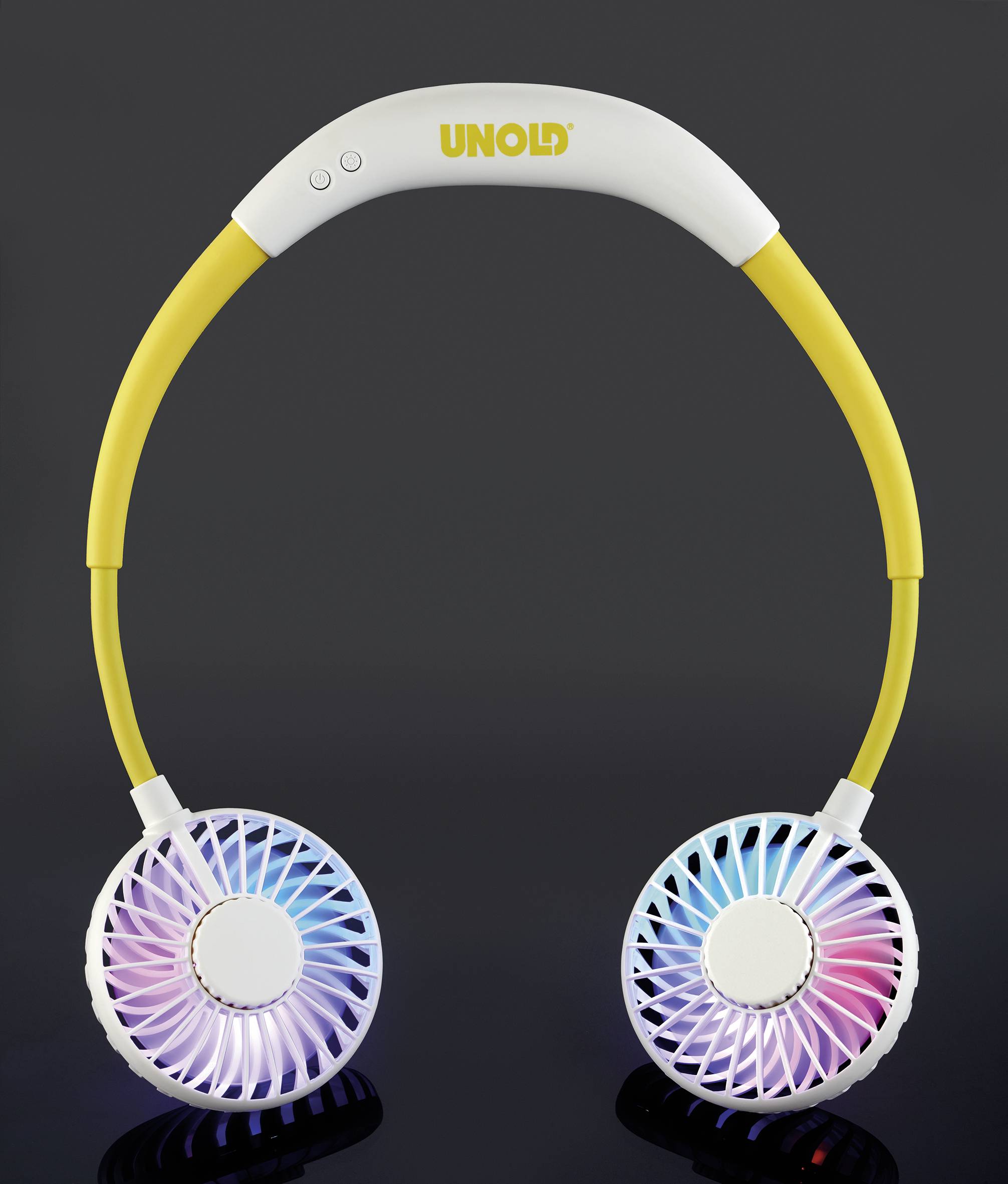 Unold Breezy White Nackenventilator LED-Kontrollleuchte, mit Beleuchtung