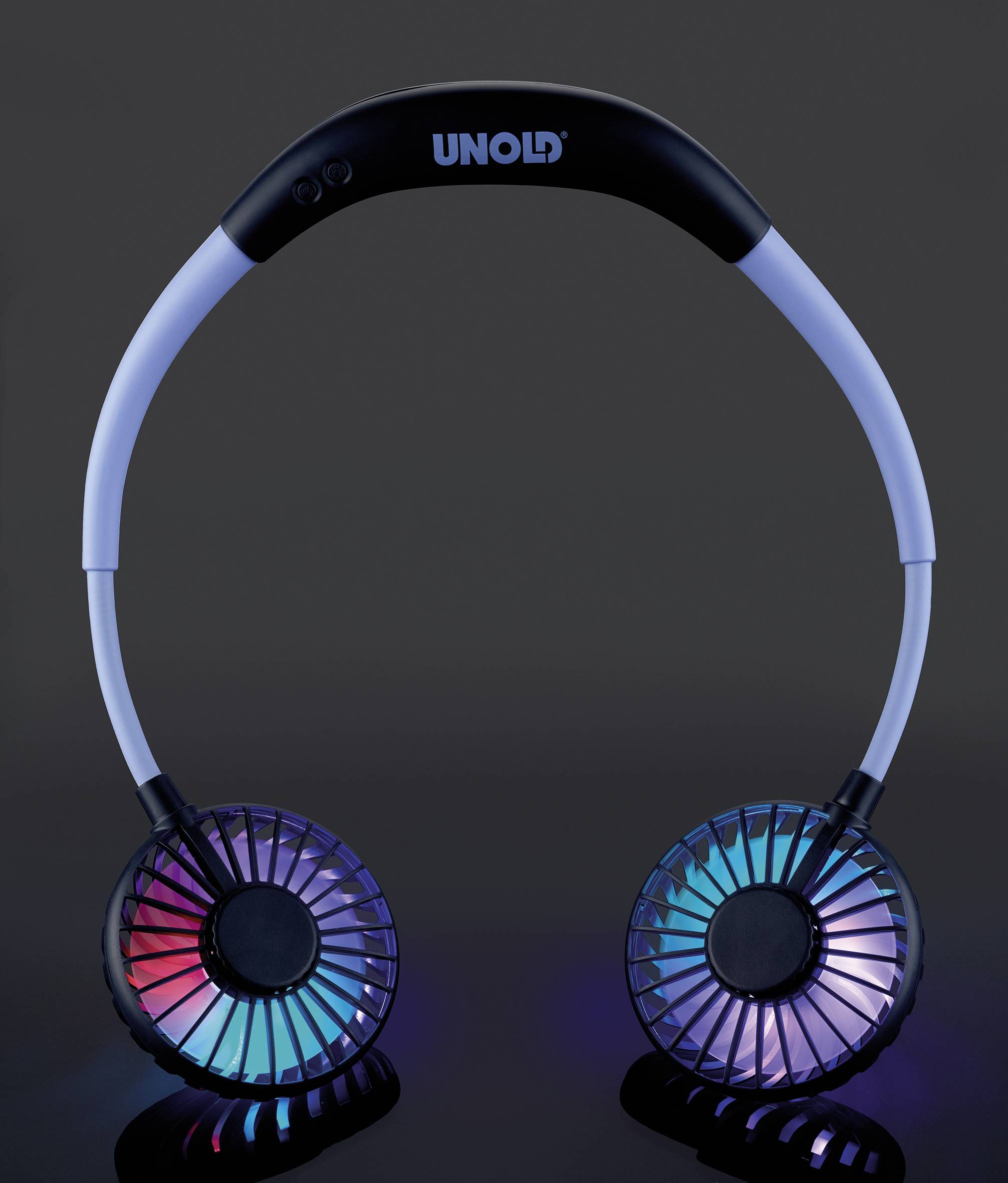 Unold Breezy Blue Nackenventilator LED-Kontrollleuchte, mit Beleuchtung