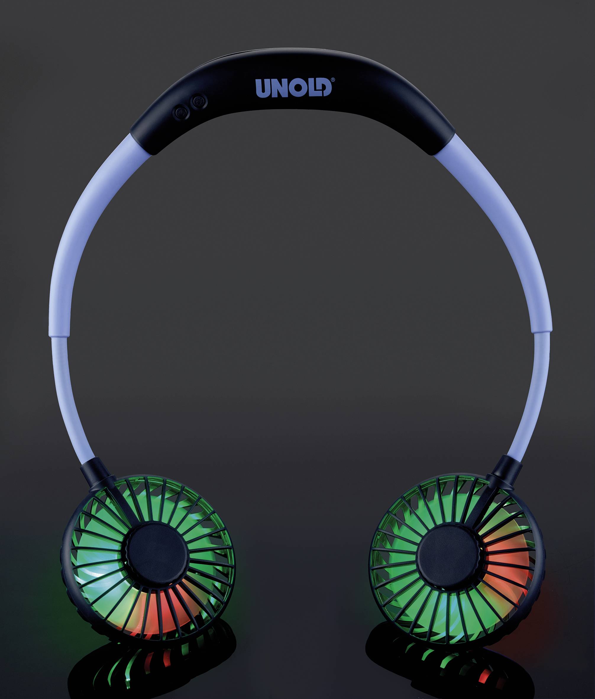 Unold Breezy Blue Nackenventilator LED-Kontrollleuchte, mit Beleuchtung