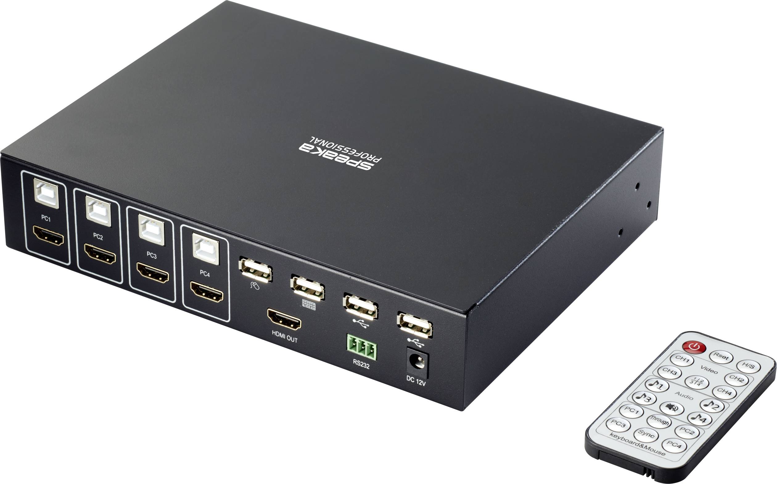 SpeaKa Professional SP-KVM-340 4 Port KVM-Umschalter