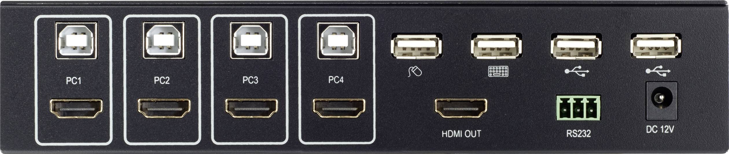 SpeaKa Professional SP-KVM-340 4 Port KVM-Umschalter