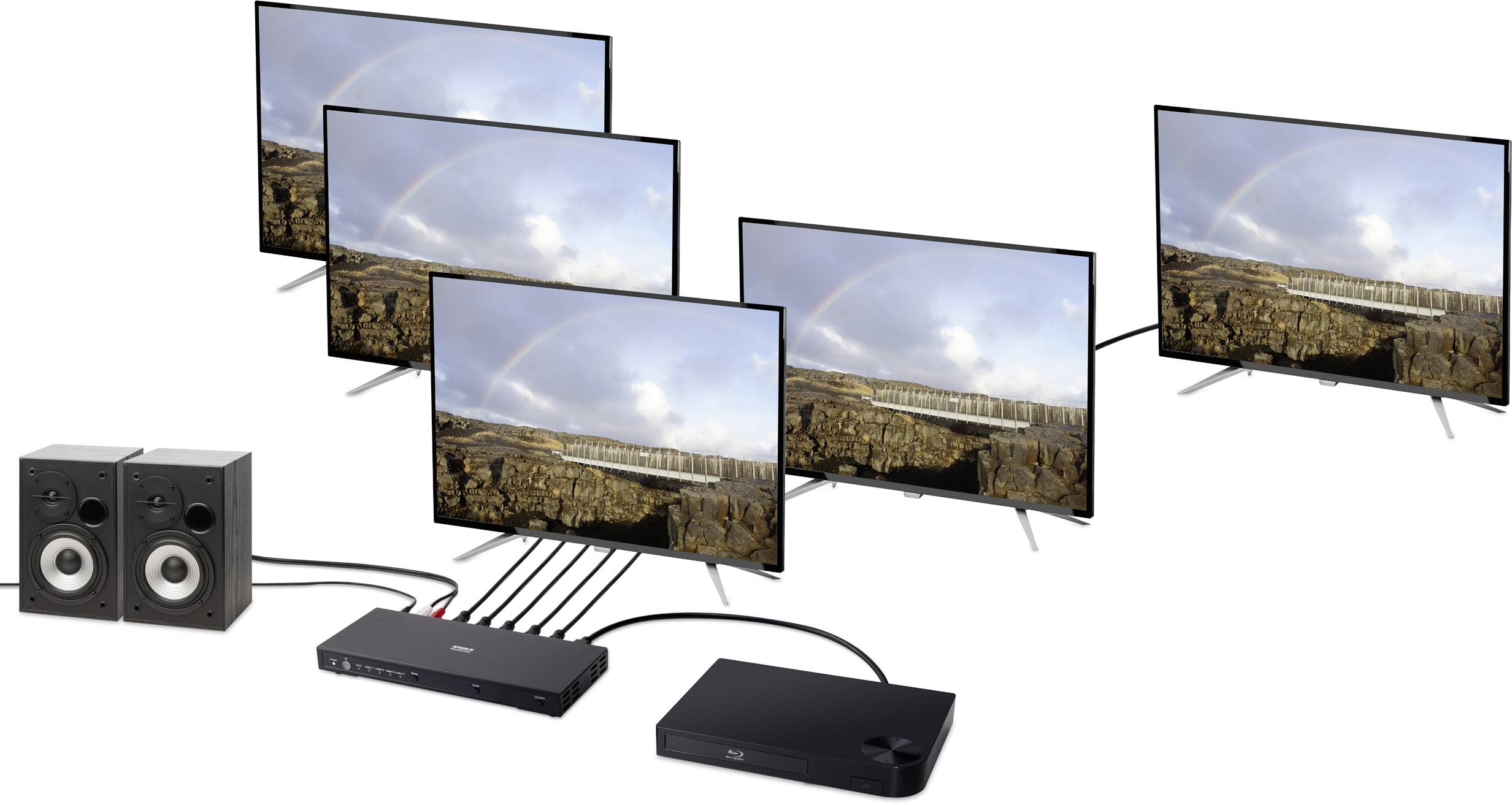 SpeaKa Professional 1+4 Port HDMI-Switch UHD 4K @ 60Hz