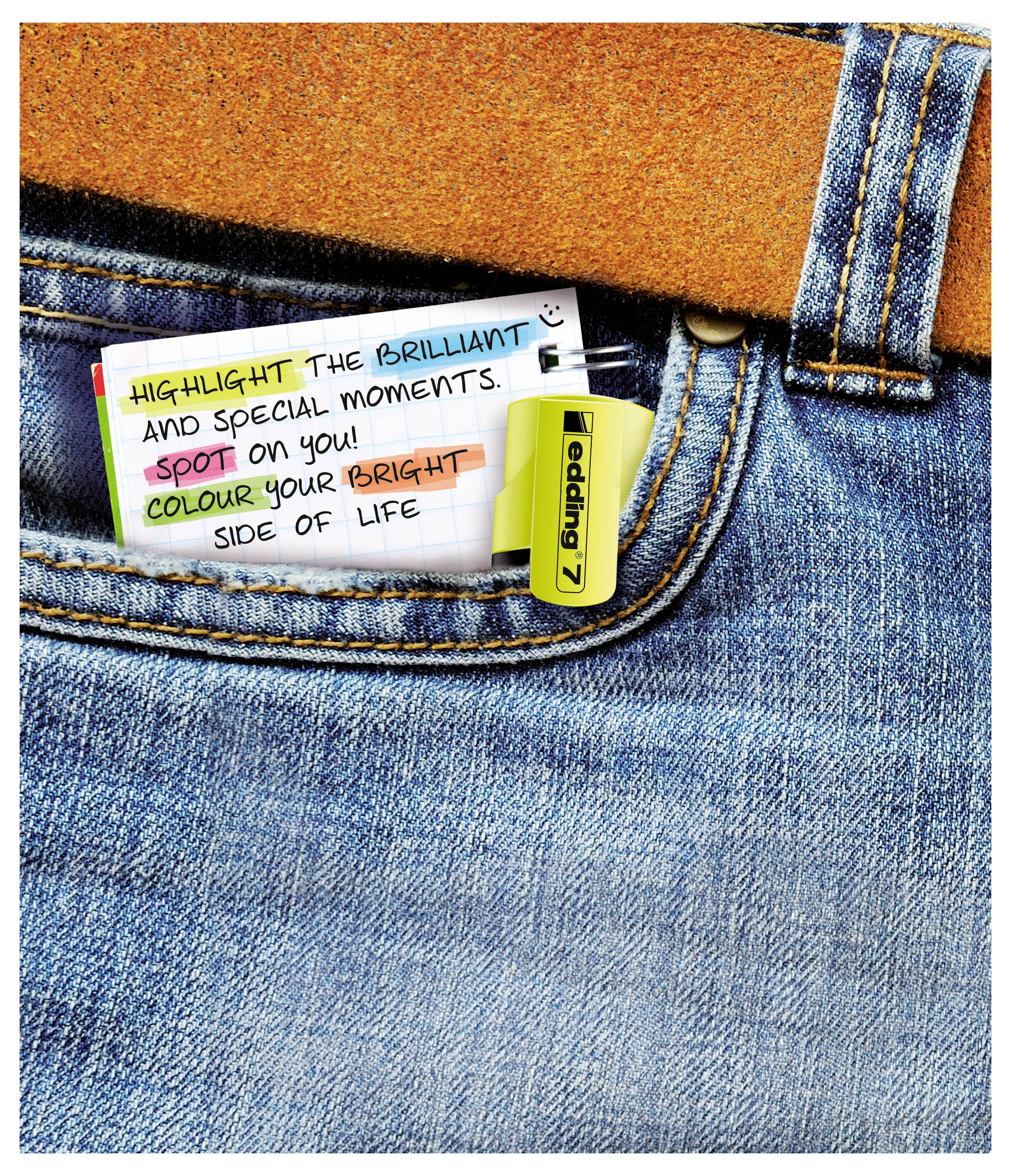 Edding Textmarker 7 Mini 4-7-5-1099 Gelb, Orange, Rosa, Hellblau, Hellgrün 1 mm, 3mm 1St.