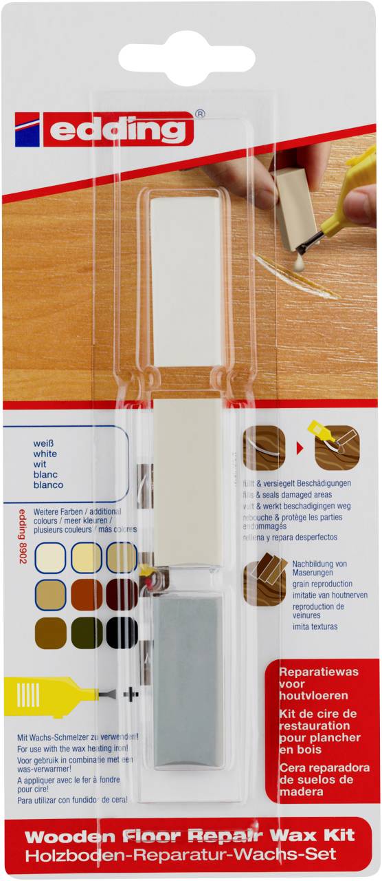 Edding 8902 4-8902-1-4049 Holzboden Reparaturwachsset Weiß