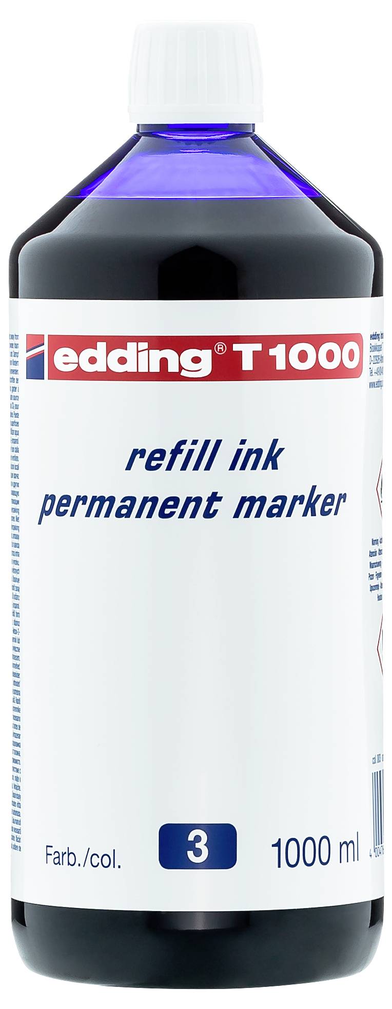 Edding Nachfülltinte Marker T1000 Blau 1l wasserfest: Ja 4-T1000003