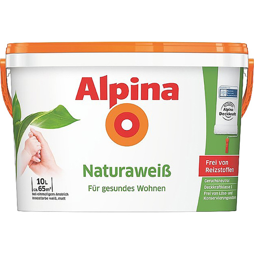 Alpina Farben Wandfarbe Naturaweiß 559462 10l