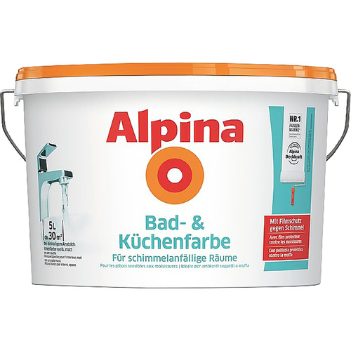 Alpina Farben Wandfarbe Bad- und Küchenfarbe 559512 5l