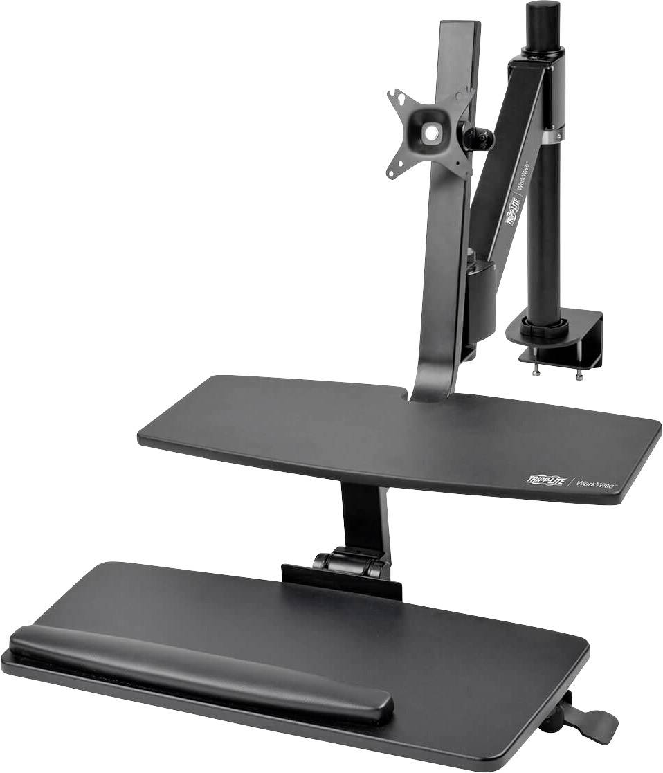 Tripp Lite Monitor-Tischhalterung 1 33,0 cm (13") - 68,6 cm (27") Schwarz Drehbar, Ausziehbar, Rotierbar, Notebook-Ablage, Stand, Tastaturablage