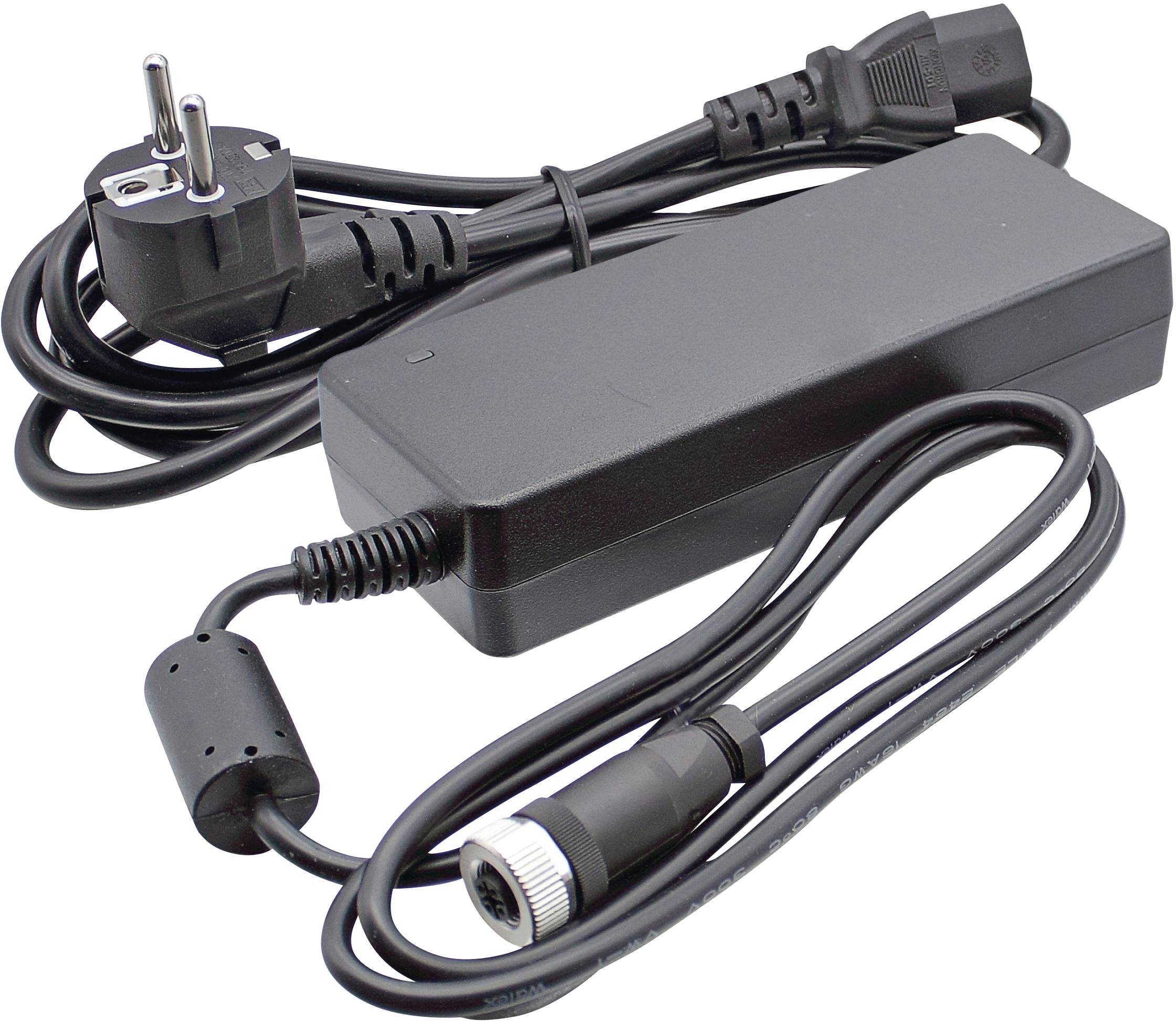 Schwarzes Netzteil mit EU-Stecker und Kabel, geeignet für elektronische Geräte.