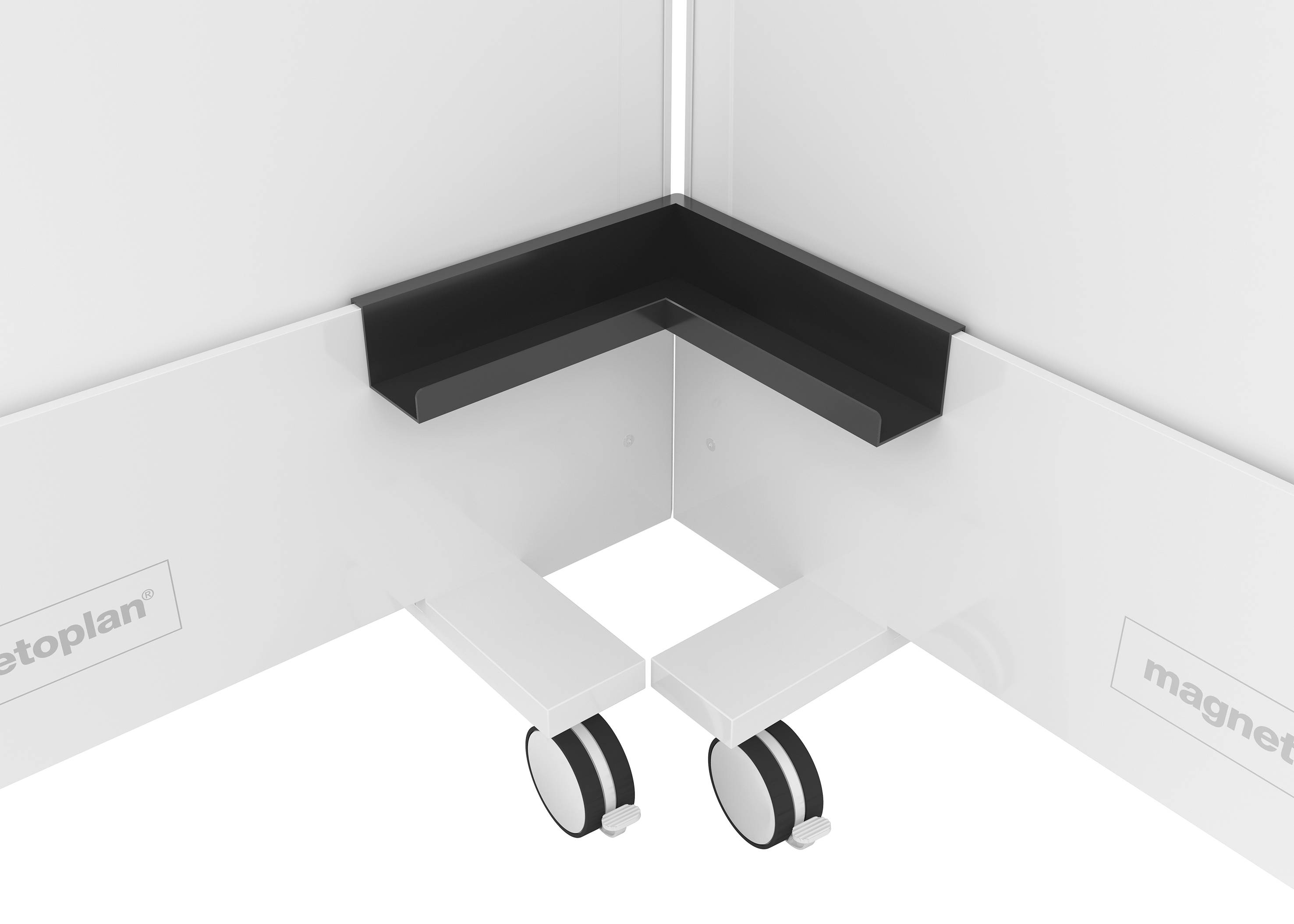 Magnetoplan Whiteboard Infinity Wall, mobil (B x H) 1000mm x 1900mm Weiß emailliert Beide Seiten nutzbar, Inkl. Rollensatz