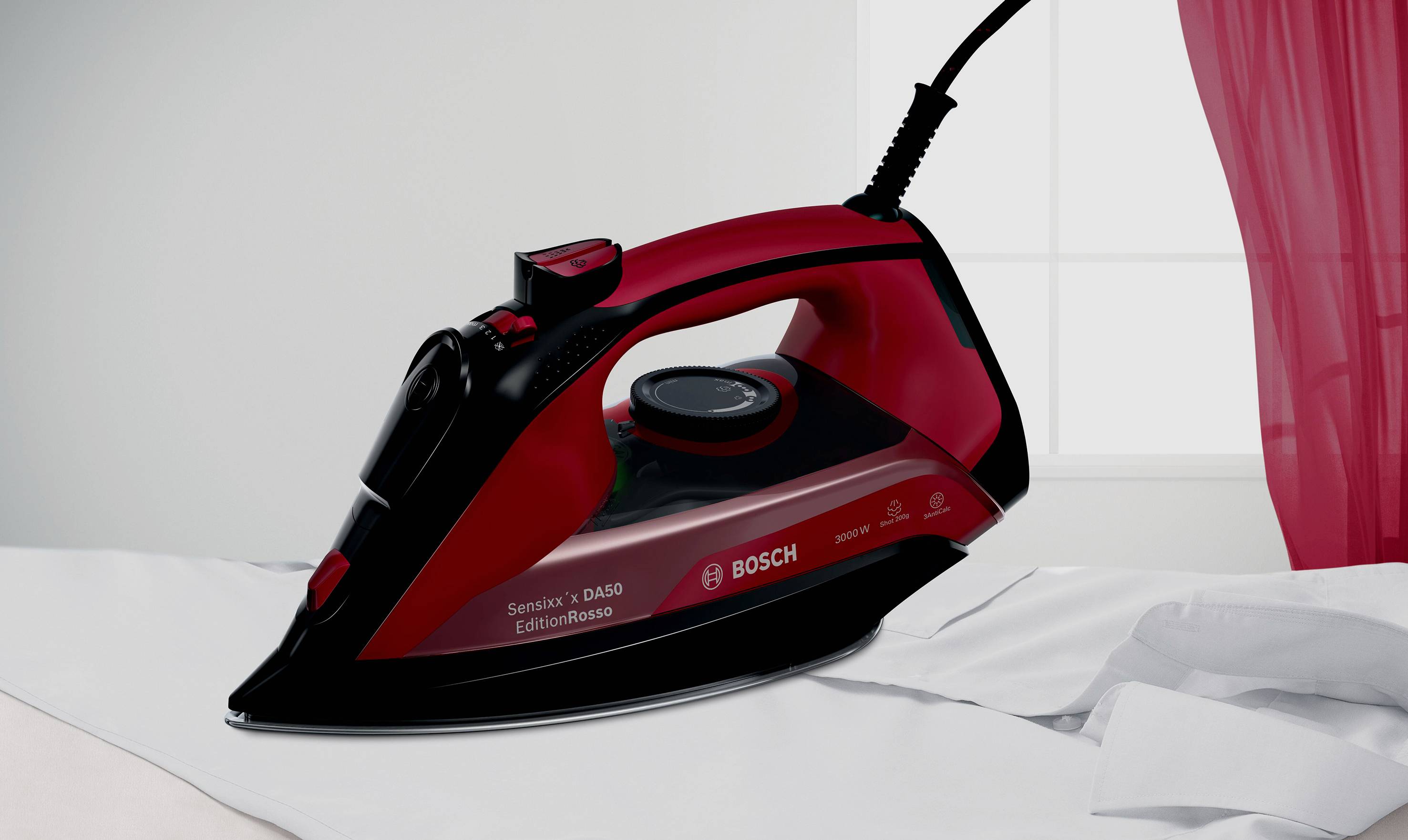 Bosch Haushalt Sensixx'x DA50 EditionRosso Dampfbügeleisen Dunkelrot, Schwarz 3000 W