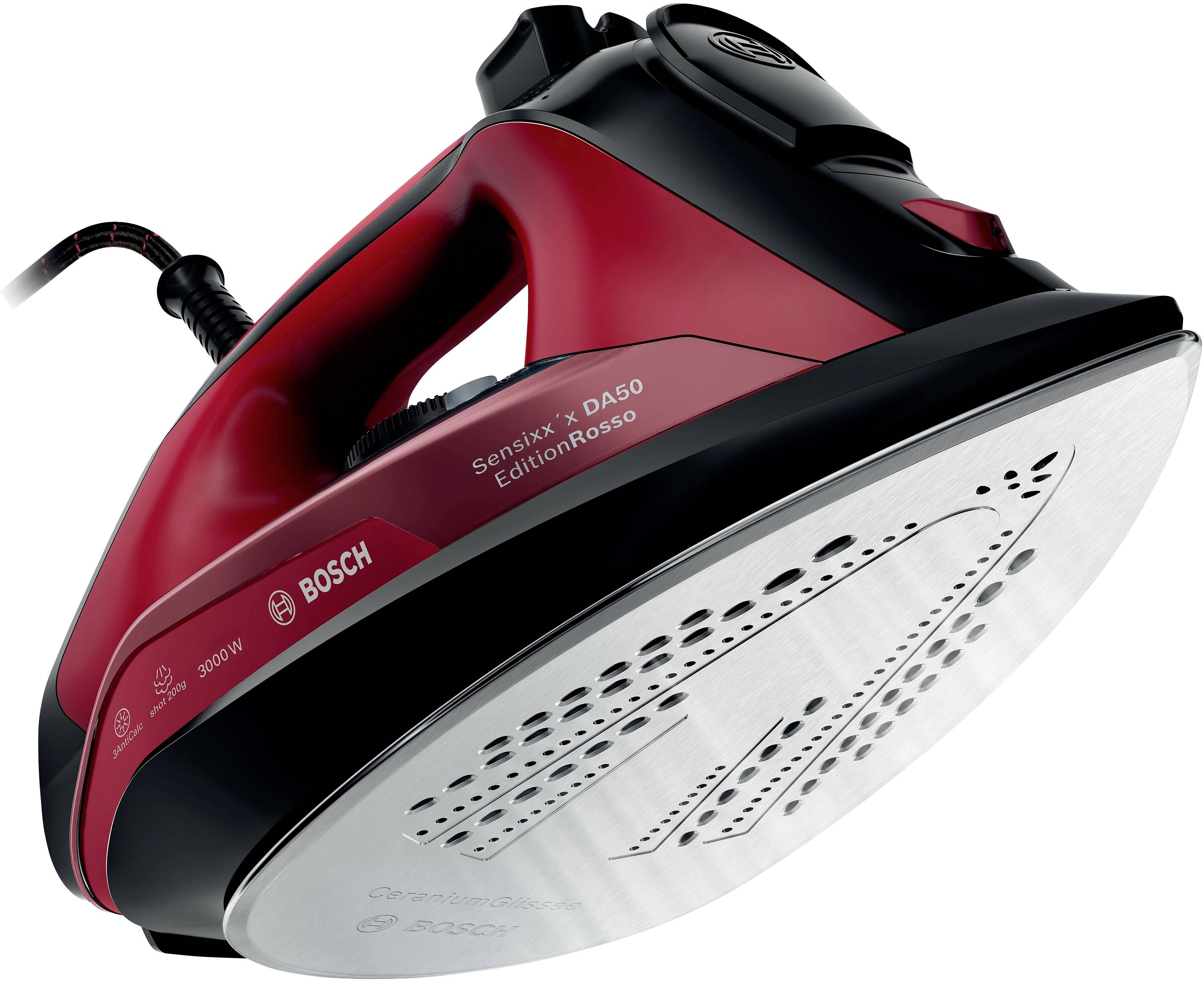 Bosch Haushalt Sensixx'x DA50 EditionRosso Dampfbügeleisen Dunkelrot, Schwarz 3000 W