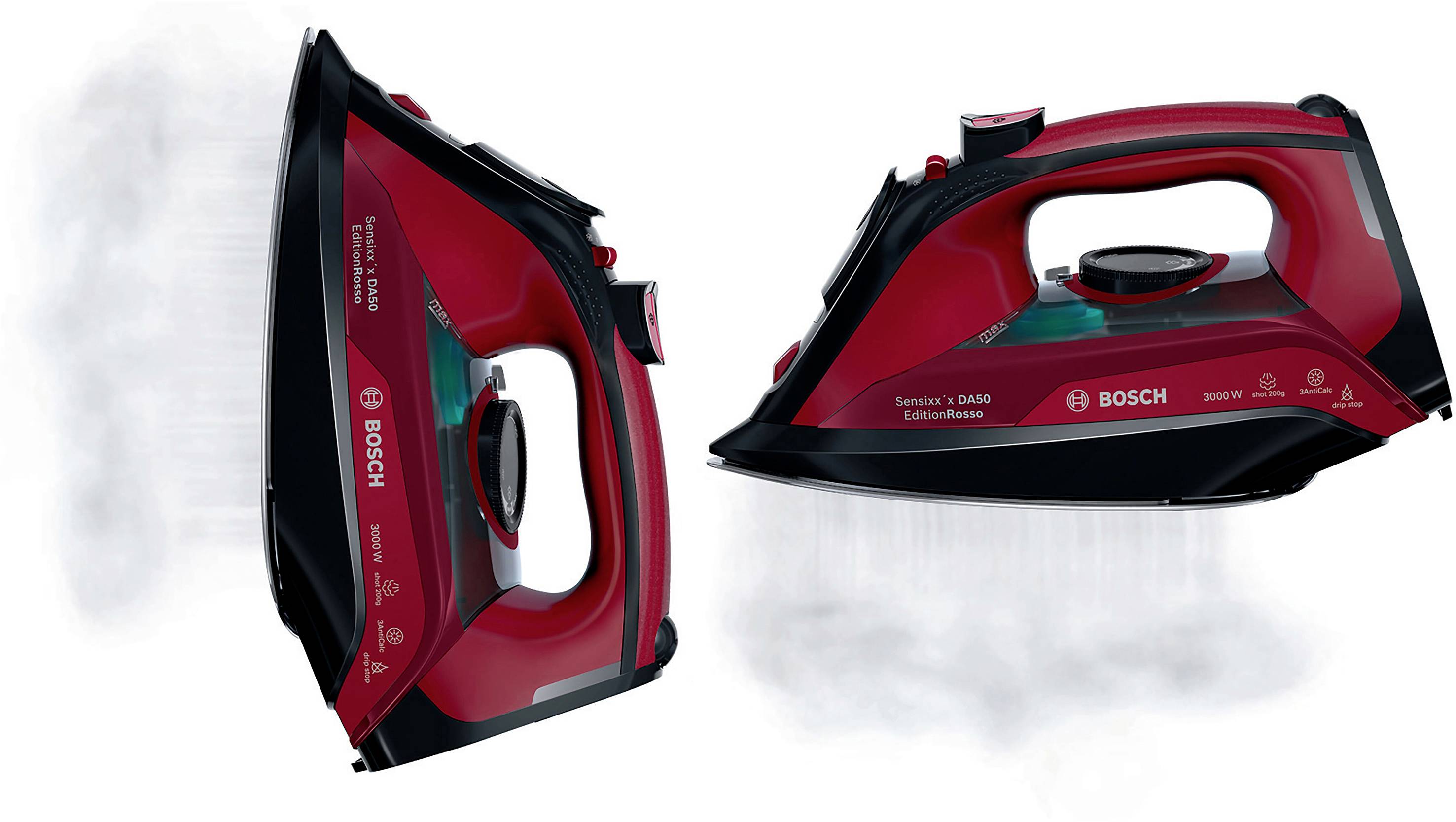 Bosch Haushalt Sensixx'x DA50 EditionRosso Dampfbügeleisen Dunkelrot, Schwarz 3000 W