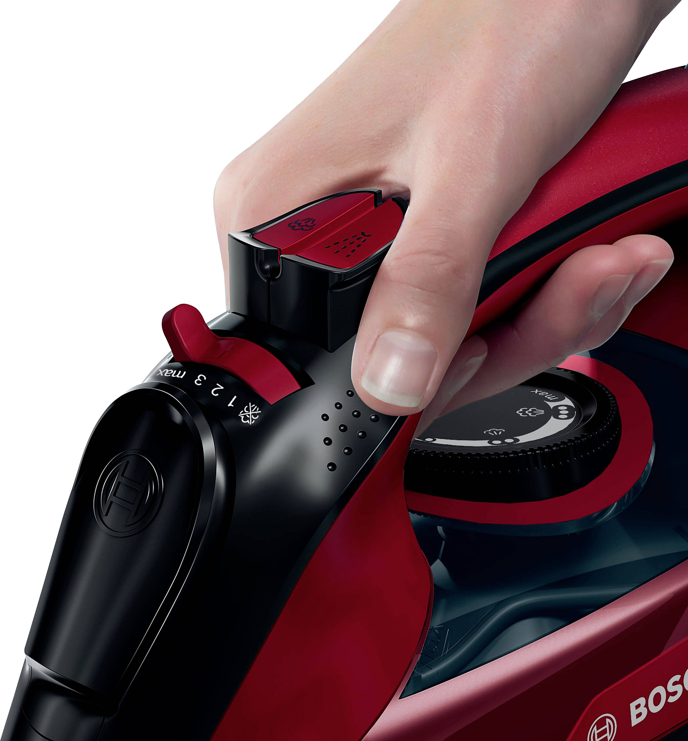 Bosch Haushalt Sensixx'x DA50 EditionRosso Dampfbügeleisen Dunkelrot, Schwarz 3000 W