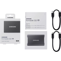 Samsung Portable T7 1 TB Externe SSD USB-A (USB 3.2 Gen 2) Grau PC/Mac MU-PC1T0T/WW Samsung Portable T7 1 TB Externe SSD USB-A (USB 3.2 Gen 2) Grau PC/Mac MU-PC1T0T/WW