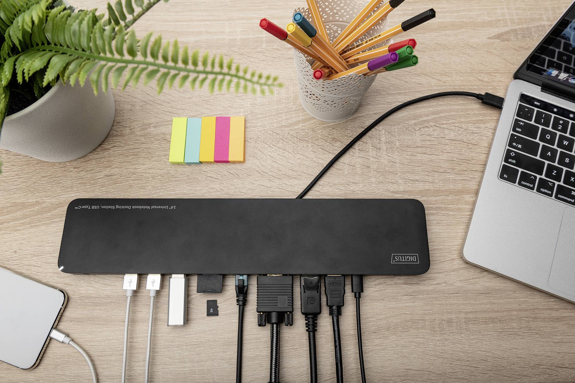 Digitus USB-C® Dockingstation DA-70868 Passend für Marke: Universal inkl. Ladefunktion
