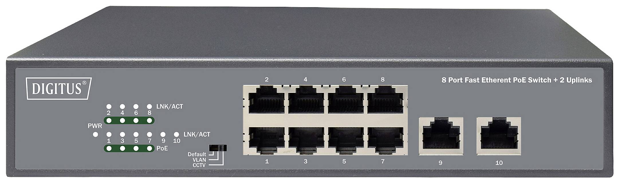 Digitus DN-95323-1 DN-95323-1 Netzwerk Switch RJ45 8 + 2 Port 10 / 100 MBit/s