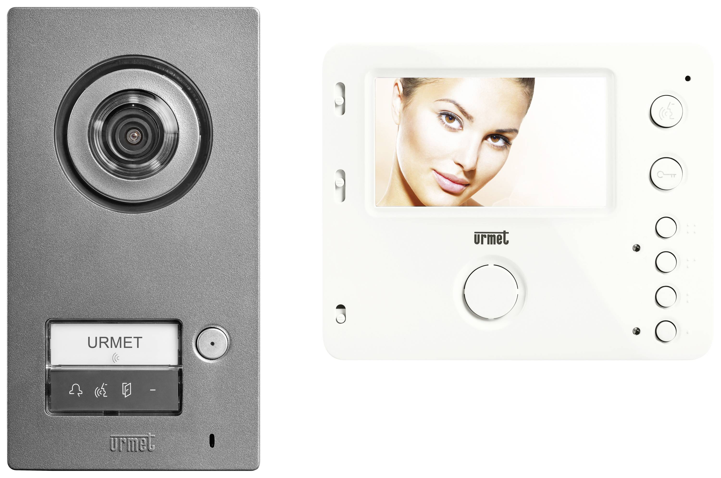 Urmet SET 1784/771 Video-Türsprechanlage 2-Draht Komplett-Set 1 Familienhaus Weiß, Silber