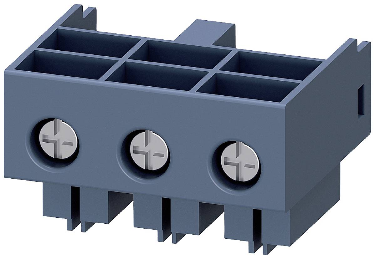 Klemmverbinder mit drei Schraubanschlüssen, geeignet für die sichere Befestigung von elektrischen Leitungen in elektronischen Geräten.