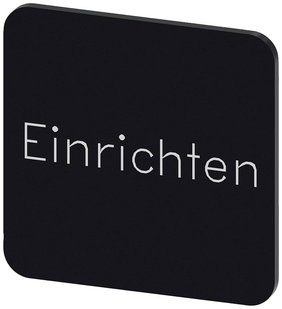 Schwarzes Schild mit weißer Schrift: 'Einrichten'.