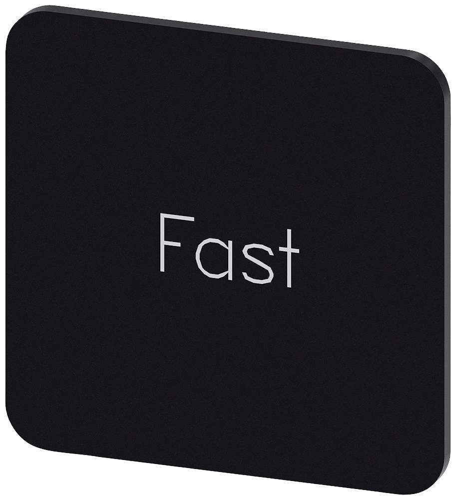 Schwarzes Quadrat mit dem Wort 'Fast' in weißer Schrift zentriert.