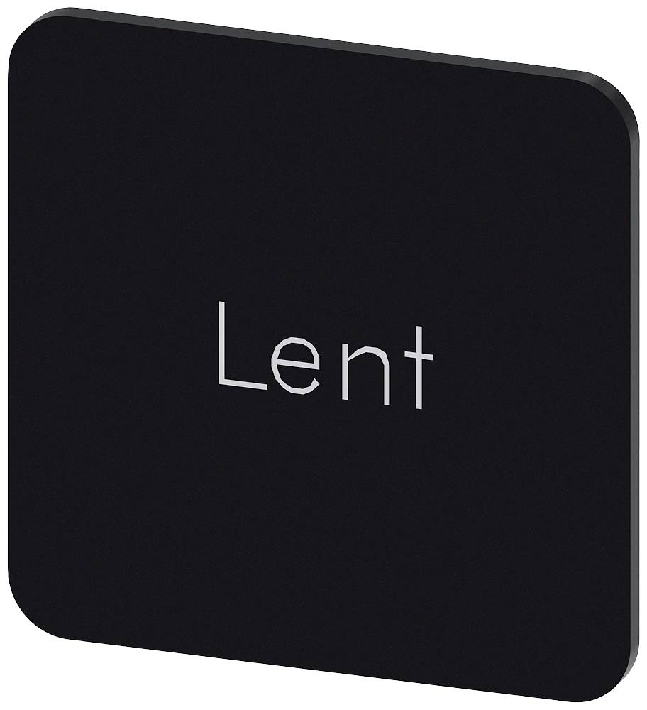 Ein schwarzes Quadrat mit dem weißen Wort 'Lent' in der Mitte.