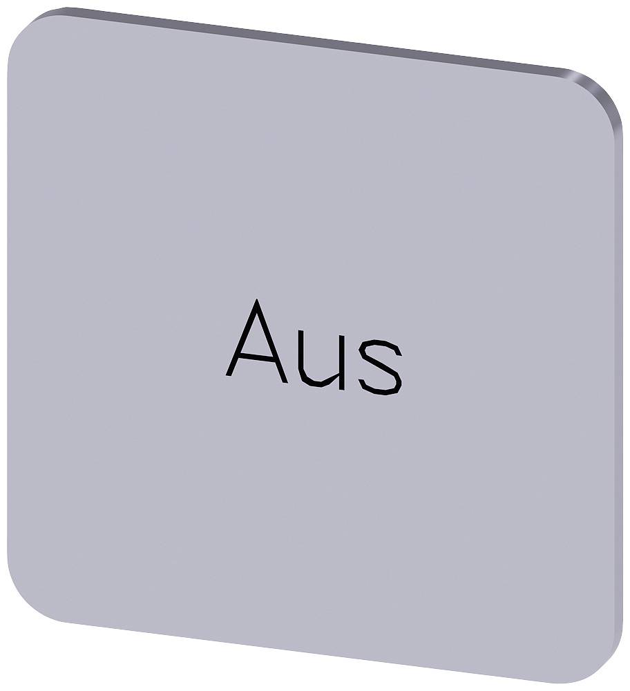 Ein grauer quadratischer Knopf mit der Aufschrift 'Aus', symbolisiert den Ausschaltzustand.
