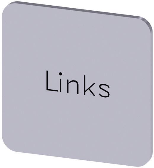 Eine graue quadratische Taste mit abgerundeten Ecken und dem Wort 'Links' in schwarzer Schrift.