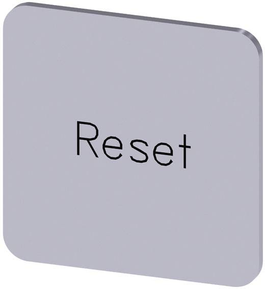 Eine graue quadratische Taste mit der Aufschrift 'Reset'.