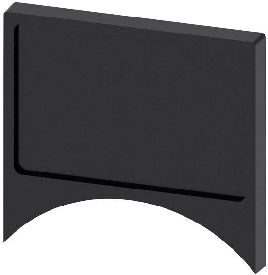 Kunststoff-Abdeckung mit abgerundeten Kanten und einer Aussparung auf einer Seite, geeignet für ästhetische oder funktionale Anwendungen.