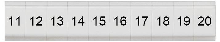 Ein nummeriertes Maßband, das die Zahlen 11 bis 20 zeigt.