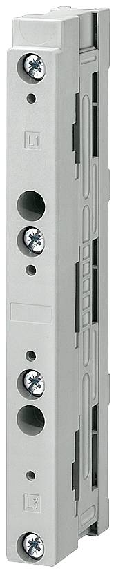 Ein graues, rechteckiges Metallteil mit vier sichtbaren Schrauben und mehreren kreisförmigen Öffnungen.