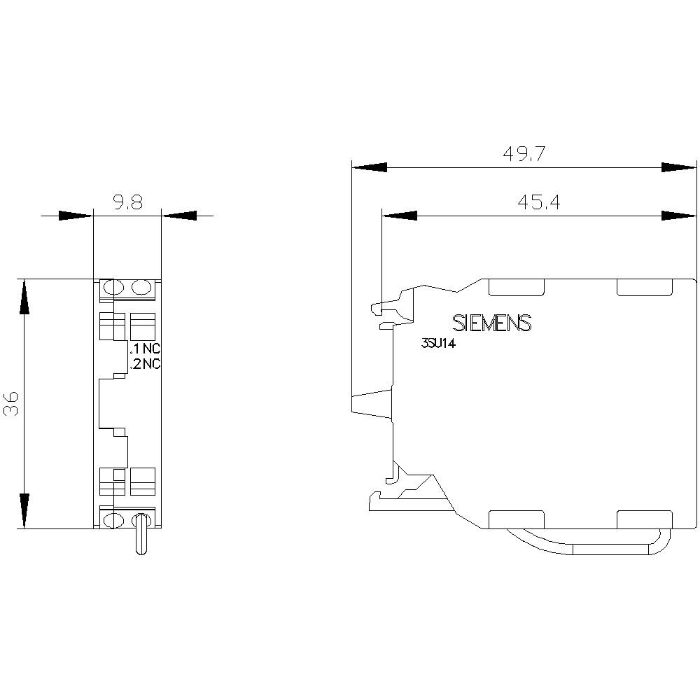 Siemens 3SU1400-1AA10-3HA0 Kontaktmodul 500V DC/AC 1St.