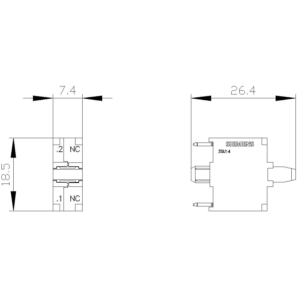 Siemens 3SU1400-3AA10-5CA0 Kontaktmodul 240 V/AC, 250 V/DC 1St.