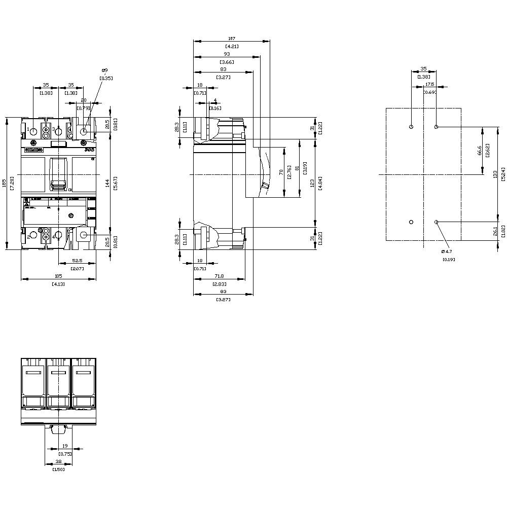 Siemens 3VA5260-7ED31-1AA0 Leistungsschalter 1 St. (B x H x T) 105 x 185 x 83mm