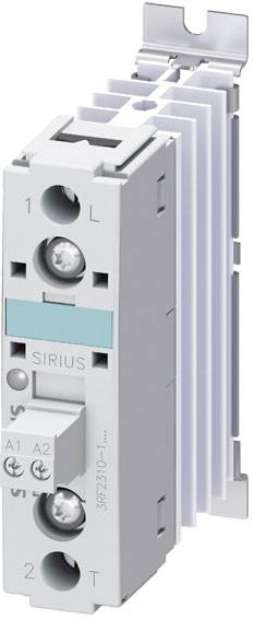 Ein grauer elektrischer Schütz mit der Aufschrift 'SIRIUS', Frontplattenanschlüsse und seitlichem Kühlkörper, geeignet zur Steuerung von Stromkreisen.